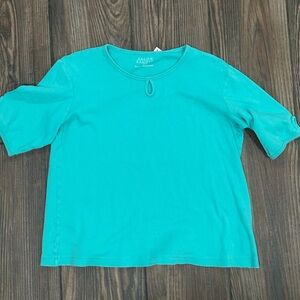 Stylish Teal Short Sleeve Women's Tee